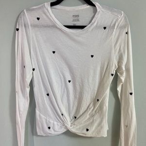 PINK Heart Cropped Tee